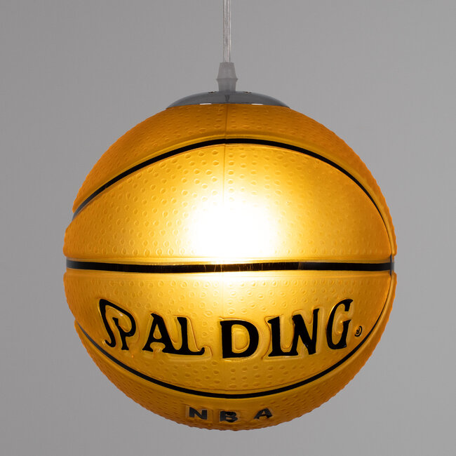 SPALDING NBA 00649 Μοντέρνο Κρεμαστό Παιδικό Φωτιστικό Οροφής Μονόφωτο Πορτοκαλί Γυαλίνο Φ25 x Υ25cm - 3
