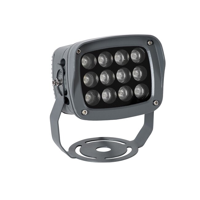 FLOODXENA 90124 Προβολέας Σποτ Wall Washer LED 12W 1020lm 10° AC 220-240V Αδιάβροχο IP65 Μπλε - Bridgelux SMD Chip - Γκρι Ανθρακί - Μ13.5 x Π11 x Υ15cm - 3 Χρόνια Εγγύηση - 2