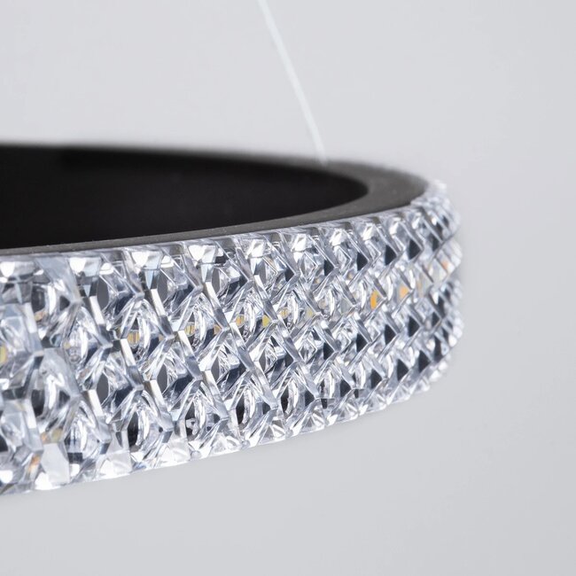 kelvo® DIAMOND KLV-101-0241 Κρεμαστό Φωτιστικό Οροφής LED 150W 15000lm 180° AC 220-240V IP20 Ρυθμιζόμενο Λευκό CCT με Χειριστήριο από 2700K έως 6000K Dimmable - Lumileds SMD Chip - Μαύρο Ματ - Μ100 x Π100 x Υ100cm - 3 Χρόνια Εγγύηση - 8