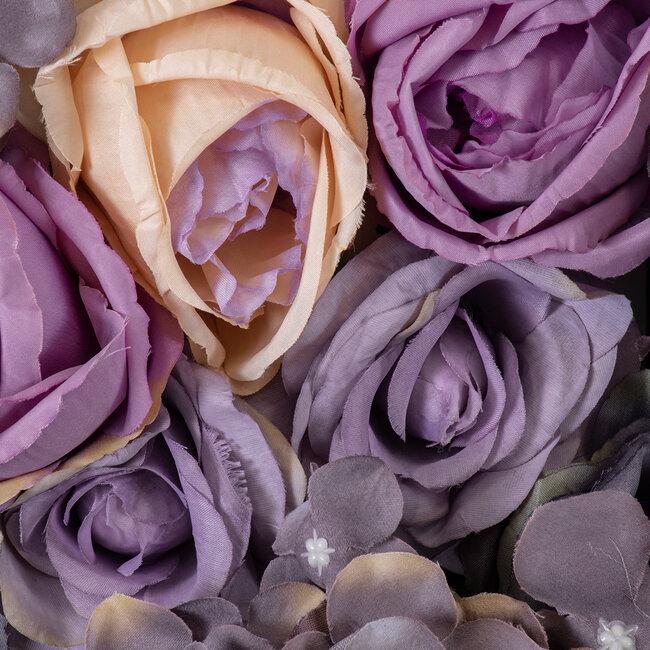 Artificial Garden ROSES STORY 20352 Τεχνητό Διακοσμητικό Πάνελ Λουλουδιών - Κάθετος Κήπος σύνθεση Μωβ & Ροζ Τριαντάφυλλα Μ40 x Π60 x Υ8cm - 6