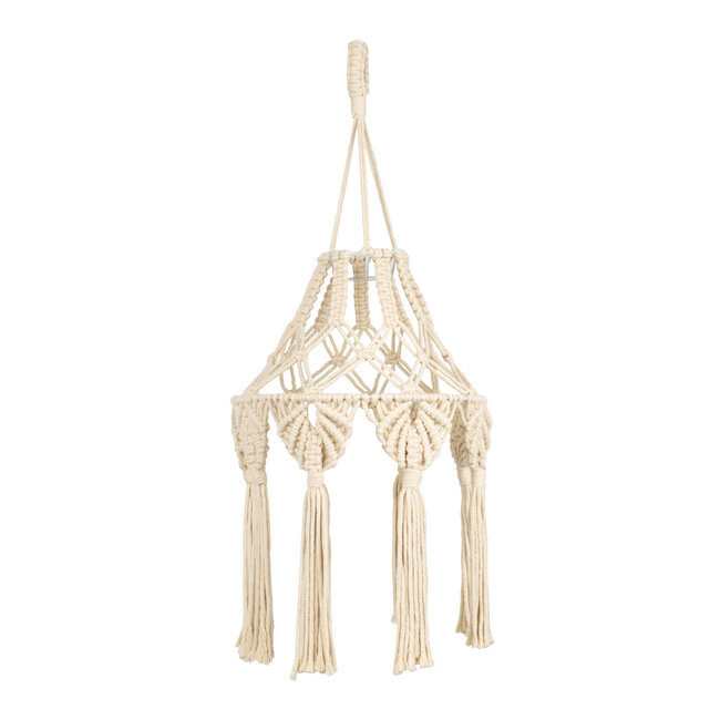 36201 MOROCCO Boho Καπέλο Φωτιστικού- Μακραμέ Πλεκτό Χειροποίητο Μπεζ Σχοινί Μ30 x Π30  x Υ70cm