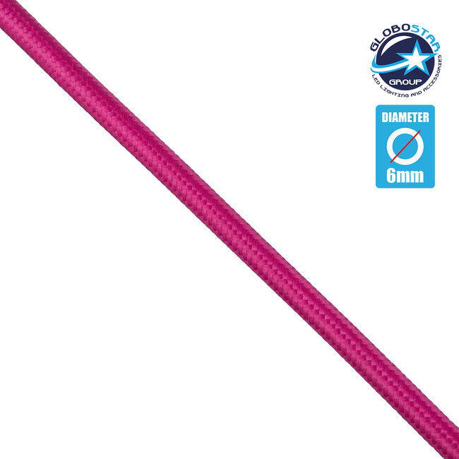 77605 Στρογγυλό Υφασμάτινο Καλώδιο 2 x 0.75mm² Φούξια
