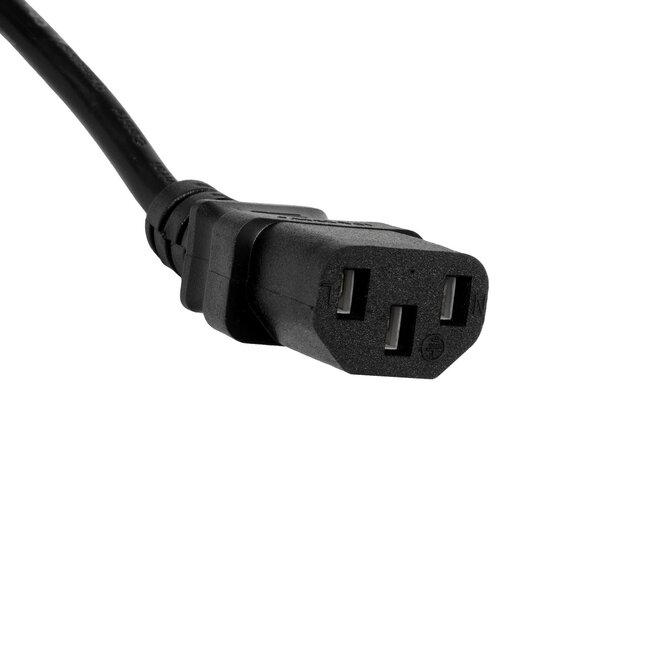 PLUGA 61498 Καλώδιο Τροφοδοσίας C13 με Πλάγια Πρίζα Schuko 250V 10A max 1.5m - 3*0.75mm2 - Μαύρο - Μ150 x Π3.6 x Υ3.6cm