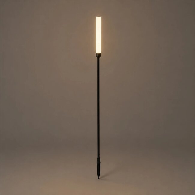REED GLB-103-0007 Φωτιστικό Κολωνάκι Κήπου με Καρφωτή Βάση LED 2W 180lm 360° DC 24V Αδιάβροχο IP65 Θερμό Λευκό 2700K - Sanan SMD Chip - Μαύρο Ματ - Μ2 x Π2 x Υ80cm - 3 Χρόνια Εγγύηση - 2