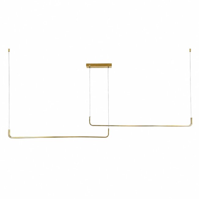 kelvo® LINARIA KLV-101-0260-V2 Κρεμαστό Φωτιστικό Οροφής LED 72W 7200lm 180° AC 220-240V IP20 Ρυθμιζόμενο Λευκό CCT με Χειριστήριο από 2700K έως 6000K Dimmable - Lumileds SMD Chip - Χρυσό Πλατίνα - Μ212 x Π4 x Υ20cm - 3 Χρόνια Εγγύηση - 3