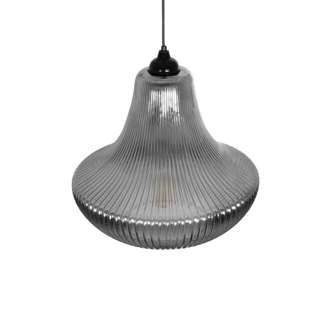 VERRE 206-0021 Μοντέρνο Κρεμαστό Φωτιστικό Οροφής με Ντουί 1 x E27 AC 220-240V IP20 - Μαύρο Φιμέ - Μ38 x Π38 x Υ34cm - 7