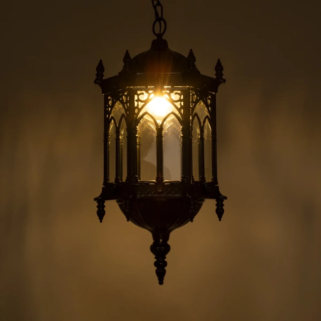 DARCY 00672 Vintage Κρεμαστό Φωτιστικό Οροφής με Ντουί 1 x E27 AC 220-240V IP20 - Μαύρο & Διάφανο - Μ35 x Π35 x Υ61cm