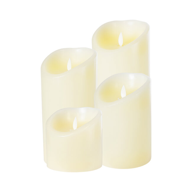 FIREFLAME 79542 Διακοσμητικό Realistic Κερί Παραφίνης με LED Εφέ Κινούμενης Φλόγας - Μπαταρίας & Ασύρματο Χειριστήριο IR Θερμό Λευκό 3000K Dimmable - Φ10 x Υ15cm - 6