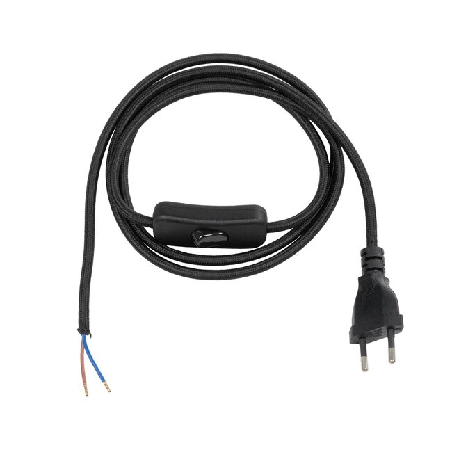 WHIP 77669 Μοντέρνο DIY Φωτιστικό με Υφασμάτινο Καλώδιο, Ντουί 1 x E27 & Διακόπτη On/Off AC 220-240V IP20 - Μαύρο - Μ140 x Π2.7 x Υ1.9cm WHIP 77669 Μοντέρνο DIY Φωτιστικό με Υφασμάτινο Καλώδιο, Ντουί 1 x E27 & Διακόπτη On/Off AC 220-240V IP20 - Μαύρο - Μ140 x Π2.7 x Υ1.9cm