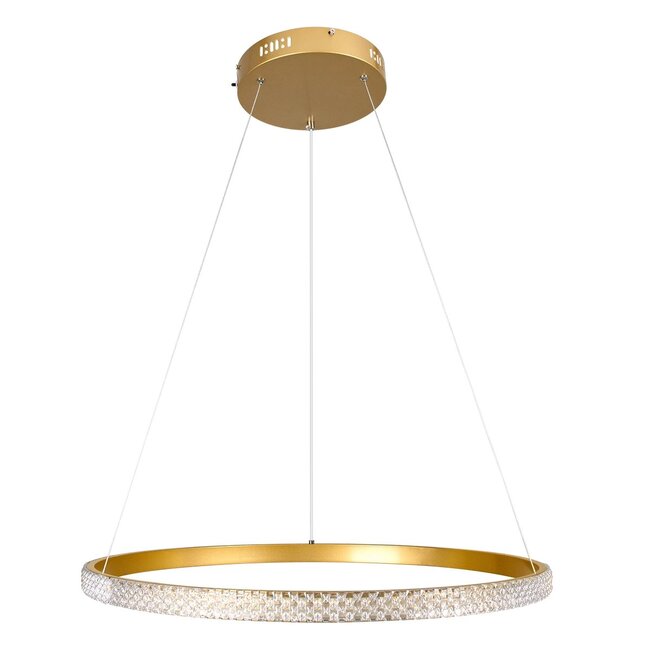 kelvo® DIAMOND KLV-101-0230 Κρεμαστό Φωτιστικό Οροφής LED 45W 4500lm 180° AC 220-240V IP20 Ρυθμιζόμενο Λευκό CCT με Χειριστήριο από 2700K έως 6000K Dimmable - Lumileds SMD Chip - Χρυσό Πλατίνα - Μ60 x Π60 x Υ3cm - 3 Χρόνια Εγγύηση - 5