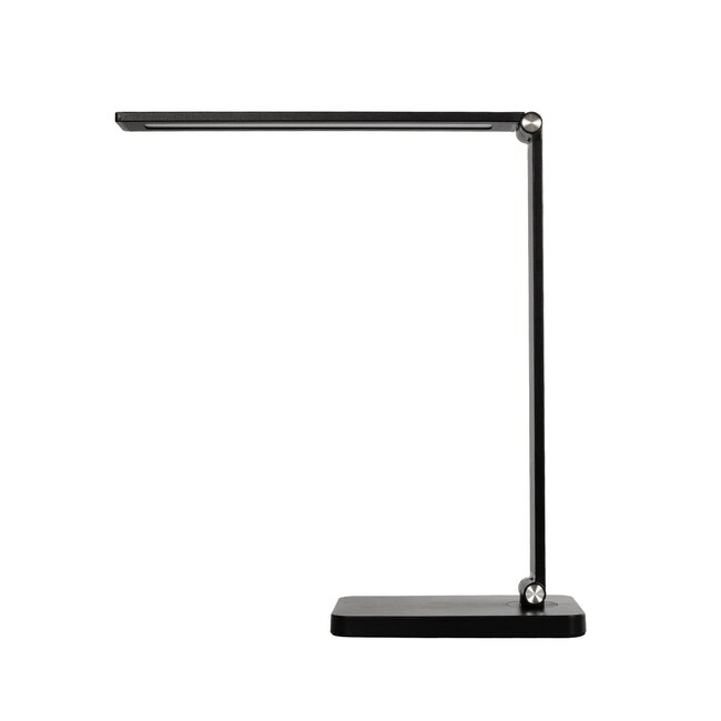 TEBLA 60482 Μοντέρνο Επιτραπέζιο Φωτιστικό Γραφείου με Ασύρματη Φόρτιση 5W 1A LED 5W 500lm 120° AC 220-240V IP20 Ρυθμιζόμενο Λευκό CCT με Αφή 2700K/4500K/6000K Dimmable - Bridgelux SMD Chip - Μαύρο - Μ11 x Π31 x Υ52cm - 2 Χρόνια Εγγύηση