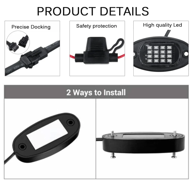 85331 Car Underbody LED Flood Kit DC 12V 60W με Smart Bluetooth Controller - Εφαρμογή APP & Ασύρματο Χειριστήριο RF Αδιάβροχο IP68 Πολύχρωμο RGB - 10