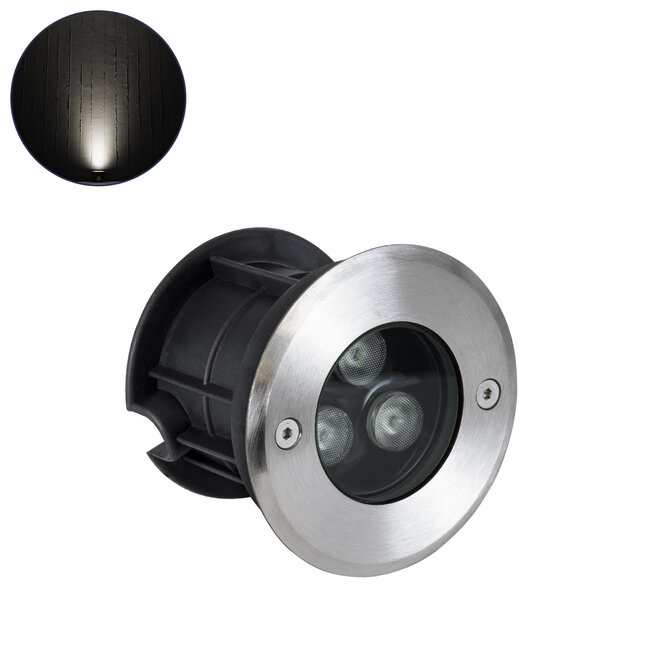 UNDERWATER-JULIA 90563 Υποβρύχιο Χωνευτό Φωτιστικό Σποτ Ειδικό για Σιντριβάνια LED 3W 285lm 15° DC 24V Αδιάβροχο IP68 Φ10 x Υ7.5cm Φυσικό Λευκό 4500K - Ανοξείδωτο Ατσάλι - 3 Years Warranty