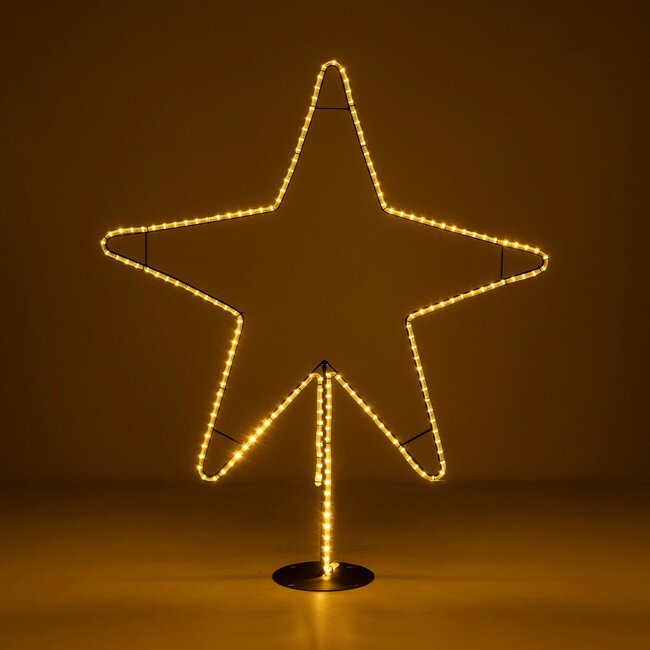 XMAS-STAR-BIG Χριστουγεννιάτικο Διακοσμητικό Φωτιστικό LED 19,5W 780lm 360° AC 220-240V Αδιάβροχο IP65 Θερμό Λευκό 2700K - Μαύρο & Διάφανο - M114 x Π25 x Υ132cm - 2 Χρόνια Εγγύηση