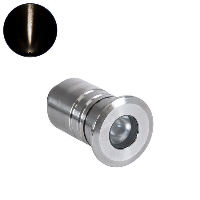 UNDERWATER-DANI 90411 Υποβρύχιο Χωνευτό Φωτιστικό Σποτ Ειδικό για Σιντριβάνια LED 1W 95lm 5° DC 24V Αδιάβροχο IP68 Φ3 x Υ5cm Φυσικό Λευκό 4500K - Ανοξείδωτο Ατσάλι - 3 Years Warranty