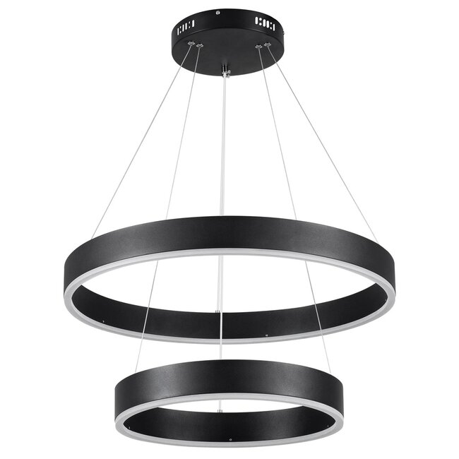 kelvo® VENOM KLV-101-0196 Κρεμαστό Φωτιστικό Οροφής LED 75W 7500lm 120° AC 220-240V IP20 Ρυθμιζόμενο Λευκό CCT με Χειριστήριο από 2700K έως 6000K Dimmable - Lumileds SMD Chip - Μαύρο Ματ - Μ60 x Π60 x Υ40cm - 3 Χρόνια Εγγύηση