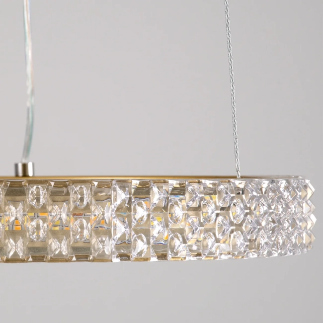 DIAMOND 61127 Μοντέρνο Κρεμαστό Φωτιστικό Οροφής LED 20W 2356lm 360° AC 220-240V IP20 Ρυθμιζόμενο Λευκό CCT με Χειριστήριο από 2700K έως 6000K Dimmable - Lumileds SMD Chip - Χρυσό Βούρτσας - Μ25 x Π25 x Υ3cm - 3 Χρόνια Εγγύηση - 5