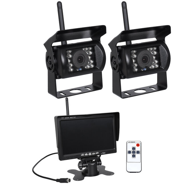 86031 2 x WiFi Έγχρωμες Κάμερες 720p CMOS HD Οπισθοπορείας Αυτοκινήτου-Φορτηγού DC 12-24V 170° με Οθόνη 7