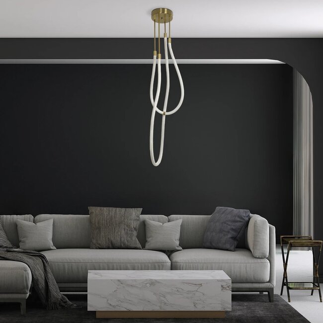 kelvo® GLOW KLV-101-0153 Φωτιστικό Οροφής LED 42W 4200lm 360° AC 220-240V IP20 Ρυθμιζόμενο Λευκό CCT με Χειριστήριο από 2700K έως 6000K Dimmable - Lumileds SMD Chip - Χρυσό Πλατίνα - Μ50 x Π50 x Υ70cm - 3 Χρόνια Εγγύηση - 2