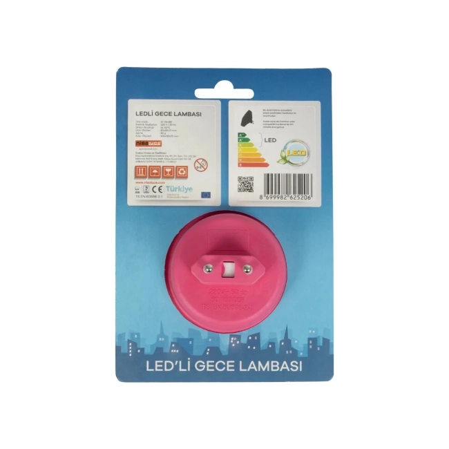 KIDDO 202-0002 Παιδικό Φωτιστικό Νυκτός LED 1W 95lm 360° AC220-240V IP20 Ψυχρό Λευκό 6000K- Μ5.5 x Π5.5 x Υ8cm - 2 Χρόνια Εγγύηση - 8