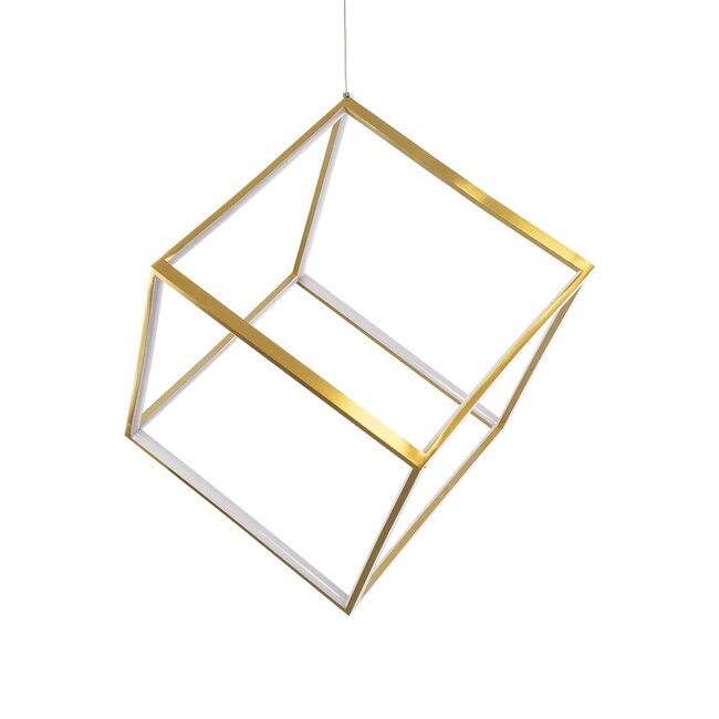 kelvo® KIBOO KLV-101-0262 Κρεμαστό Φωτιστικό Οροφής LED 36W 3600lm 360° AC 220-240V IP20 Ρυθμιζόμενο Λευκό CCT με Χειριστήριο από 2700K έως 6000K Dimmable - Lumileds SMD Chip - Χρυσό Πλατίνα - Μ40 x Π40 x Υ40cm - 3 Χρόνια Εγγύηση - 4