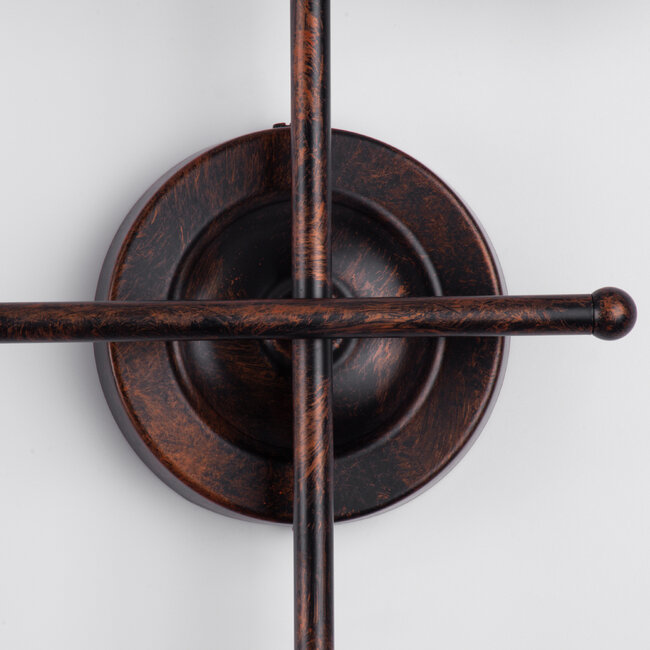 ® PIPING 00665 Vintage Επιτοίχιο Φωτιστικό Πολύφωτο 6 x E27 IP20 Χάλκινο Μέταλλο - Μ66 x Π9.5 x Υ49cm - 7