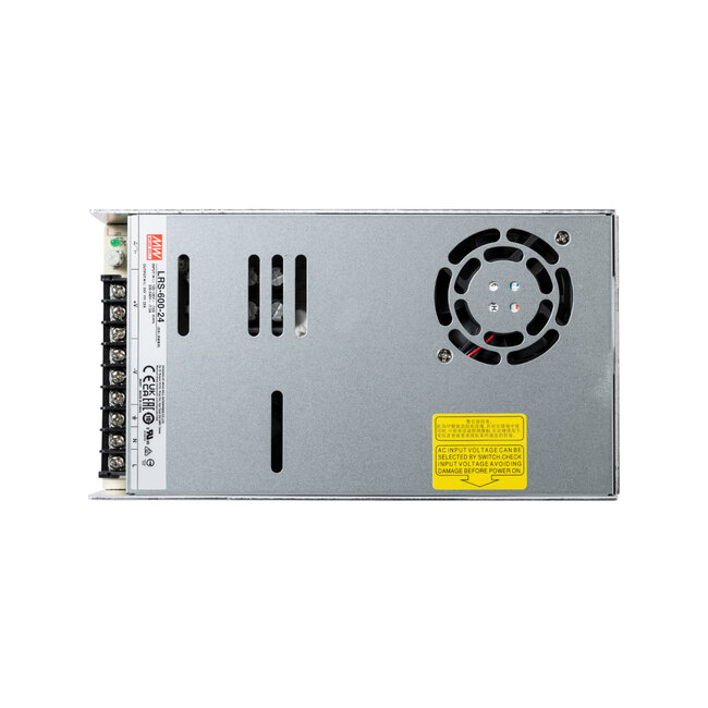 LRS-600-24 90788 MEANWELL Ρυθμιζόμενο Μεταλλικό Τροφοδοτικό PELV για Προϊόντα LED 600W 25A - AC 220-240V σε DC 24V - Ρυθμιζόμενο από 22.8VDC έως 26.4VDC - IP20 Μ22.5 x Π12.4 x Υ4.1cm - 3 Years Warranty - 6