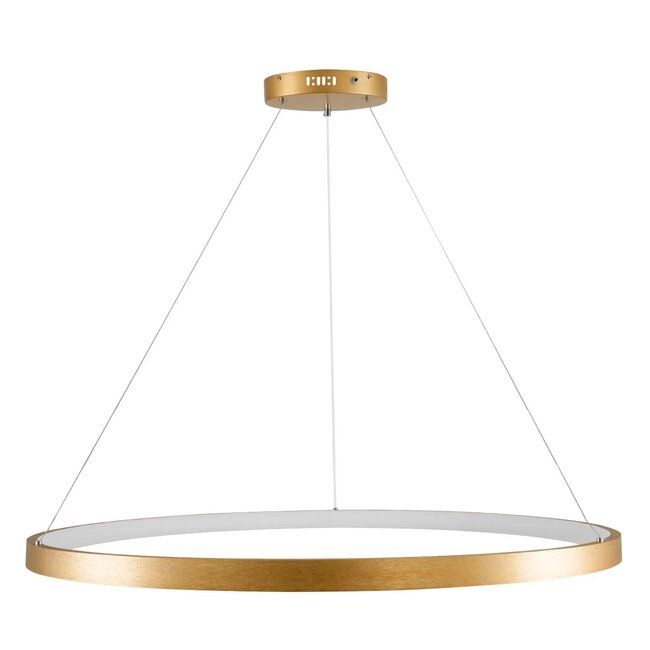 kelvo® NEMESIS KLV-101-0216 Κρεμαστό Φωτιστικό Οροφής LED 75W 7500lm 180° AC 220-240V IP20 Ρυθμιζόμενο Λευκό CCT με Χειριστήριο από 2700K έως 6000K Dimmable - Lumileds SMD Chip - Χρυσό Πλατίνα - Μ100 x Π100 x Υ4cm - 3 Χρόνια Εγγύηση - 5