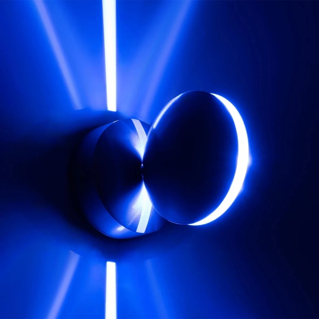  SEPTUM 93067 Μοντέρνο Φωτιστικό Τοίχου - Απλίκα LED 9W 1150lm 1° AC 220-240V IP44 Μπλε - CREE XPE Chip & TÜV SÜD Driver - Γκρι Ανθρακί Ματ - Μ12 x Π11 x Υ17cm - 5 Χρόνια Εγγύηση - 7