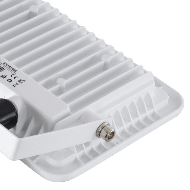 AURORA 61440 Επαγγελματικός Προβολέας LED 30W 3750lm 120° AC 220-240V με Ενσωματωμένο Ρυθμιζόμενο Αισθητήρα Κίνησης PIR - Αδιάβροχος IP67 - Μ16 x Π5 x Υ17.5cm - Λευκό - Ψυχρό Λευκό 6000K - LUMILEDS Chips - TÜV Rheinland Certified - 3 Years Warranty - 8