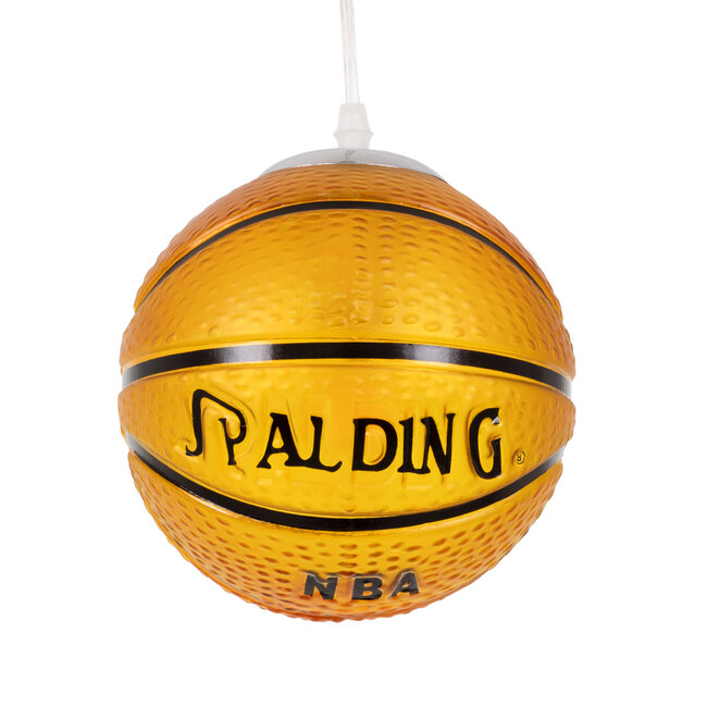 SPALDING NBA 00645 Μοντέρνο Κρεμαστό Παιδικό Φωτιστικό Οροφής Μονόφωτο Πορτοκαλί Γυαλίνο Φ18 x Υ18cm - 5