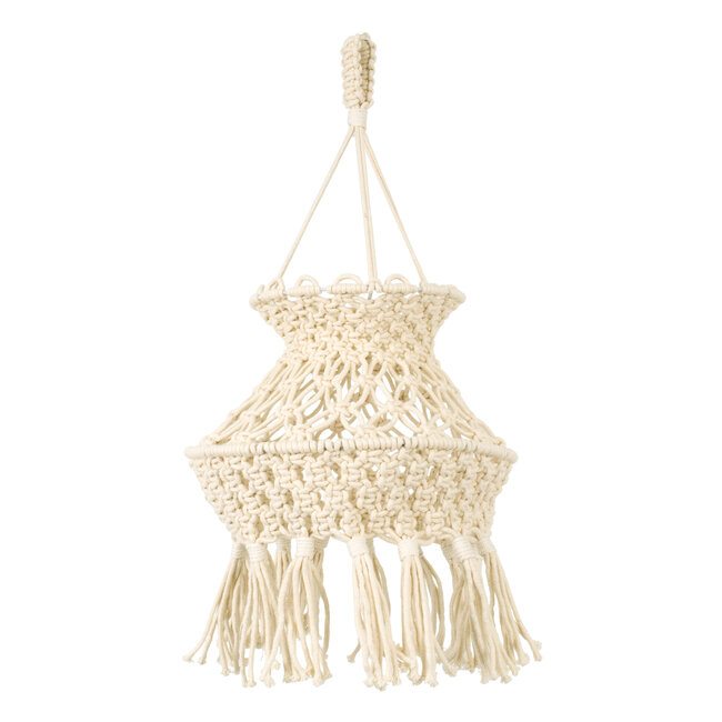 36212 LIBYA Boho Καπέλο Φωτιστικού- Μακραμέ Πλεκτό Χειροποίητο Μπεζ Σχοινί Μ30 x Π30  x Υ50cm