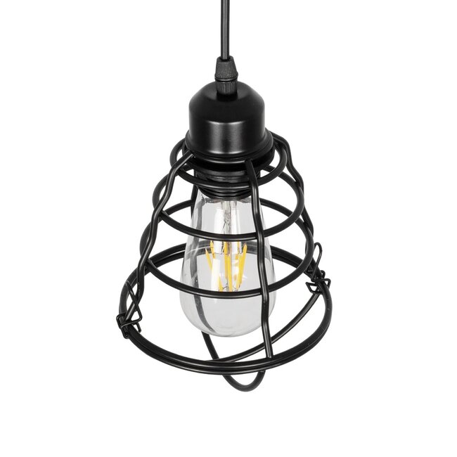 ALDO 999-0096 Vintage Κρεμαστό Φωτιστικό Οροφής με Ντουί 1 x E27 AC 220-240V IP20 - Μαύρο - Μ15 x Π15 x Υ24cm - 6