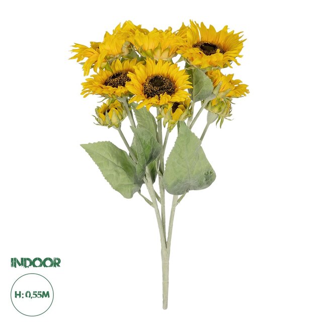 Artificial Garden YELLOW SUNFLOWER BRANCH 21382 Τεχνητό Διακοσμητικό Κλαδί Ηλιοτρόπιο Κίτρινο Y55cm