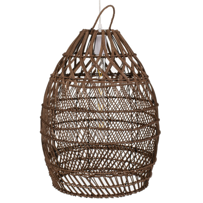 TAHITI 00711 Vintage Κρεμαστό Φωτιστικό Οροφής Μονόφωτο Καφέ Ξύλινο Bamboo Φ38 x Y50cm - 6
