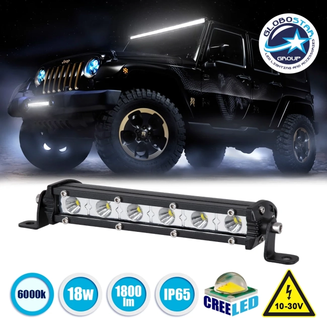 85450 PRO Series Μπάρα Ίσια - Straight - DRL για Αυτοκίνητα & Φορτηγά LED CREE XBD 18W 1800lm DC 10-30V Αδιάβροχη IP65 Ψυχρό Λευκό 6000K