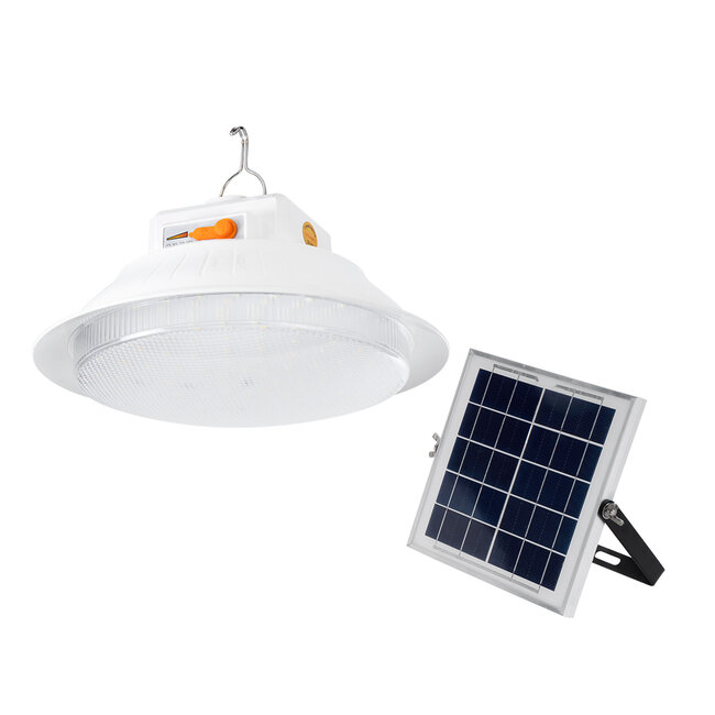 SOLAR-BULB 85350 Αυτόνομη Ηλιακή Κρεμαστή Λάμπα LED Giant Γλόμπος 100W 1000lm 140° 2 Λειτουργιών Ρεύματος με AC 220-240V μέσω USB Αντάπτορα ή με Φωτοβολταικό Panel 6V 12W & Επαναφορτιζόμενη Μπαταρία Li-ion 3.2V 5000mAh - Εναλλαγή Φωτισμού μέσω Κουμπιού All In One Ψυχρό 6000k+Φυσικό 4500k+Θερμό 2700k - 18