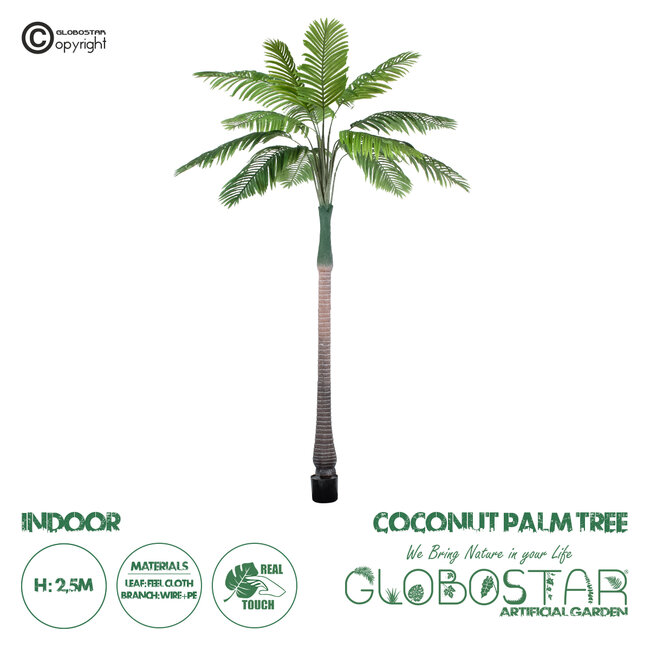 Artificial Garden COCONUT PALM TREE 20088 Τεχνητό Διακοσμητικό Φυτό Φοινικόδεντρο Κοκοφοίνικας Υ250cm