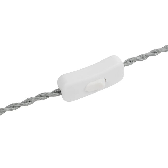 WHIP 77674 Μοντέρνο DIY Πλεκτό Καλώδιο με Διακόπτη On/Off AC 220-240V IP20 - Γκρι & Λευκό - Μ150 x Π2.7 x Υ1.9cm