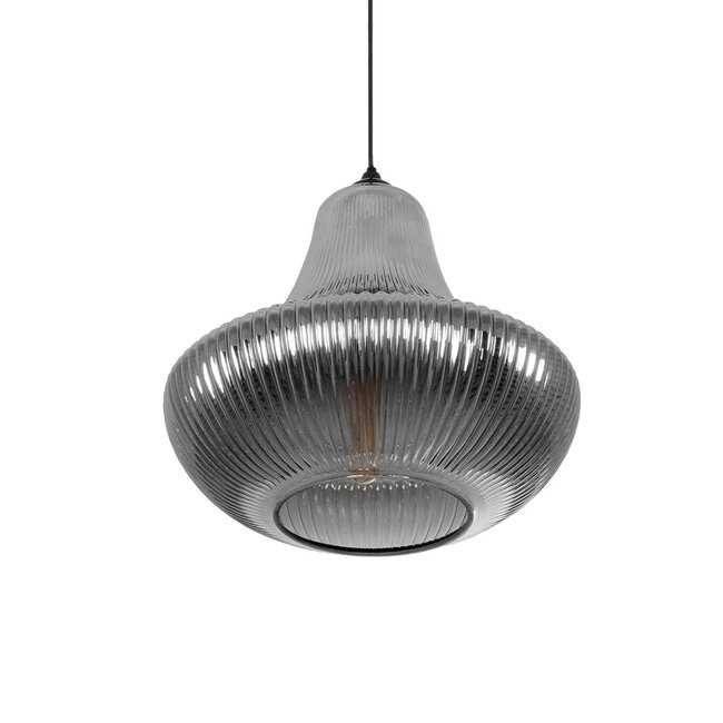 VERRE 206-0021 Μοντέρνο Κρεμαστό Φωτιστικό Οροφής με Ντουί 1 x E27 AC 220-240V IP20 - Μαύρο Φιμέ - Μ38 x Π38 x Υ34cm - 6