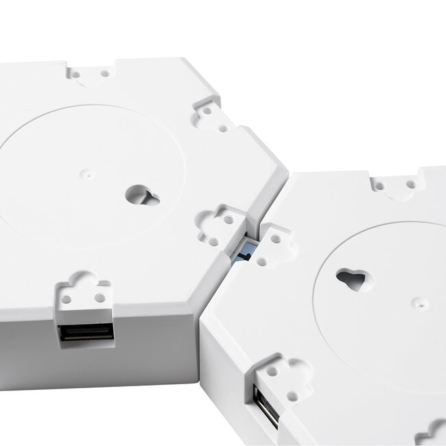 DIGIOCTA 90448 Σετ 6 Ψηφιακων LED RGB Φωτιστικών Κυψελών με Ψηφιακό Controller με WiFi Smart APP & Ασύρματο Χειριστήριο RF 2.4Ghz - LED SMD 5050 9W/Σετ 84PIXEL/Σετ 720lm/Σετ 120° DC 5V με USB 2.0 IP20 Πολύχρωμο RGB - Dimmable - Μ10.5 x Π10.5 x Υ3cm Ανά Κυψέλη - 2 Χρόνια Εγγύηση - 11