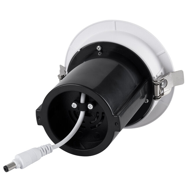 VIRGO-M 60306 Χωνευτό LED Spot Downlight TrimLess Φ11cm 12W 1560lm 36° AC 220-240V IP20 Φ11cm x Υ11.5cm - Στρόγγυλο - Λευκό με Μαύρο Κάτοπτρο - Φυσικό Λευκό 4500K - Bridgelux COB - 5 Years Warranty - 14