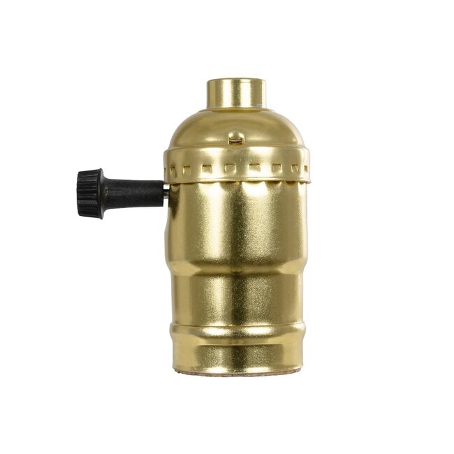 LAMPHOLDER 78966 Ντουί E27 με Διακόπτη On/Off IP20 Χρυσό - Μ5.5 x Π3.6 x Υ7cm - 3