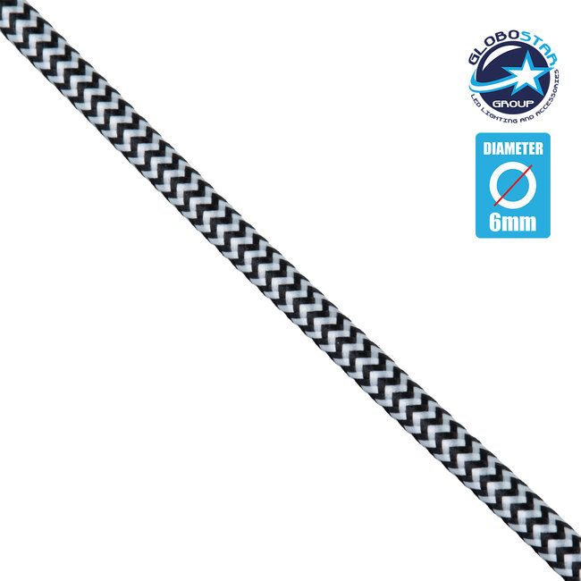 77613 Στρογγυλό Υφασμάτινο Καλώδιο 2 x 0.75mm² Dublo Άσπρο Μαύρο