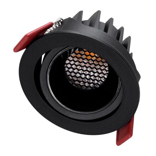 kelvo® LEO KLV-101-0311 Χωνευτό Κινούμενο Φωτιστικό Downlight Σποτ με Honeycomb Anti-Glare Reflector LED 10W 1250lm 38° AC 220-240V IP20 Θερμό Λευκό 2700K - Bridgelux COB Chip & TÜV SÜD Driver - Μαύρο Ματ - Μ8.5 x Π8.5 x Υ6.6cm / Q7.5cm - 5 Χρόνια Εγγύηση