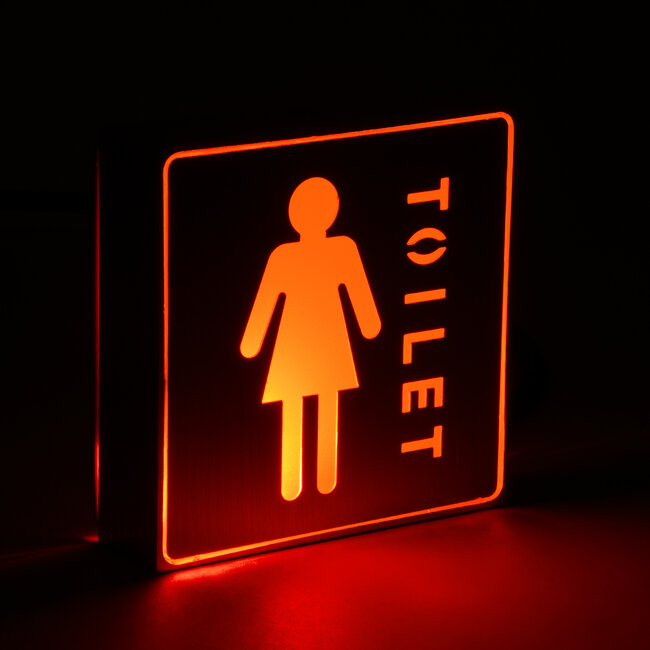 SENSATI 75655 Φωτιστικό Τοίχου Ένδειξης TOILET WOMAN LED 1W AC 220-240V IP20 - Σώμα Αλουμινίου - Μ11 x Π11 x Υ3cm - Κόκκινο - 5