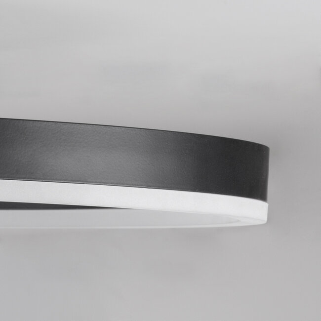 VENOM 61117 Φωτιστικό Οροφής Δαχτυλίδι-Κύκλος LED CCT 45W 5445lm 360° AC 220-240V - Εναλλαγή Φωτισμού μέσω Τηλεχειριστηρίου All In One Ψυχρό 6000k+Φυσικό 4500k+Θερμό 2700k Dimmable Φ40cm+BackLight Base - Μαύρο - 3 Years Warranty - 6
