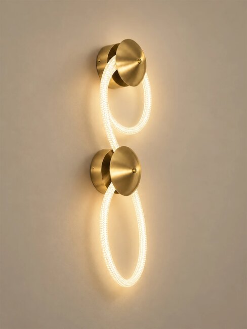 kelvo® LASSO KLV-101-0505 Φωτιστικό Τοίχου / Απλίκα LED 32W 3200lm 360° AC 220-240V IP20 Ρυθμιζόμενο Λευκό CCT με Διακόπτη στο Driver 2700K/4500K/6000K Triac Dimmable - Lumileds SMD Chip & ENEC/TÜV Driver - Σατινέ Χρυσό Βούρτσας - Μ25 x Π12 x Υ75cm - 5 Χρόνια Εγγύηση - 3