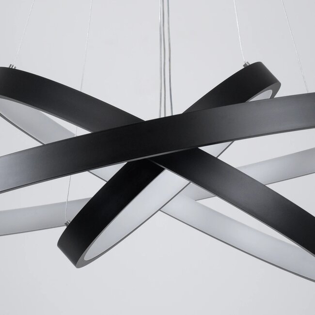 kelvo® NEMESIS KLV-101-0220 Κρεμαστό Φωτιστικό Οροφής LED 120W 12000lm 180° AC 220-240V IP20 Ρυθμιζόμενο Λευκό CCT με Χειριστήριο από 2700K έως 6000K Dimmable - Lumileds SMD Chip - Μαύρο Ματ - Μ80 x Π80 x Υ80cm - 3 Χρόνια Εγγύηση - 7