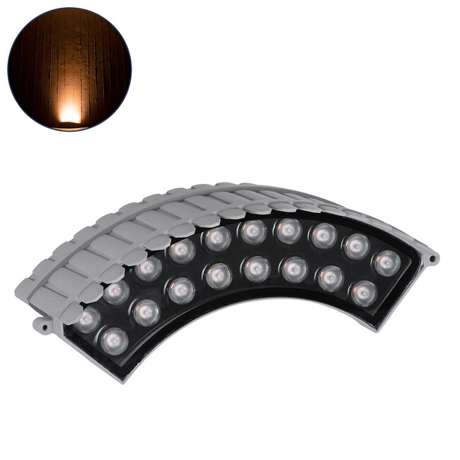 TREELIGHT-JINA 90697 Κυρτή Μπάρα Φωτισμού Wall Washer με Αντιθαμβωτική Γρίλια Ειδική για Φυτά - Δέντρα LED 18W 1530lm 10° DC 24V Αδιάβροχο IP67 L29 x W11 x H10.5cm Αρχιτεκτονικό Πορτοκαλί 2200K - Γκρι - 3 Χρόνια Εγγύηση